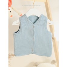 Pahta Müslin  Pamuk Erkek Bebek-Çocuk Yeleği-5 Kat-4 Mevsim