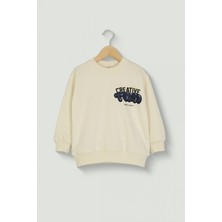 Erkek Çocuk Creative Tokyo Baskılı Sweatshirt Pamuklu Rahat Kalıp