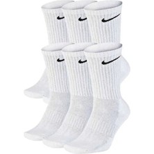 Nike Everyday 6'lı Pamuk Antreman Soket Çorabı 42-46 Beyaz Renkli Baskılı Desen ile Rahatlık Sunar