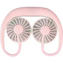 Giyilebilir Kablosuz Şarjlı Taşınabilir Mini Fan Vantilatör Pembe