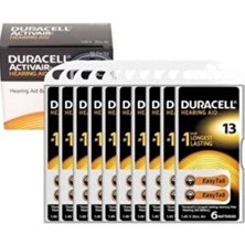 Duracell 13 Numara Işitme Cihazı Kulaklık Pili 10X6 60 Adet Uzun Ömürlü Yüksek Performans