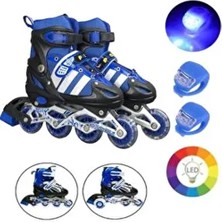 Işıklı Silikon Tekerlekli Ayarlanabilir Çocuk Alıştırma Paten 2 Fonksiyon