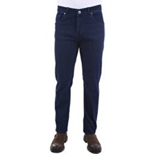 Taniş Giyim Erkek Yüksek Bel Regular Fit Pamuklu Kot Pantolon Düz Desenli Rahat Kesim