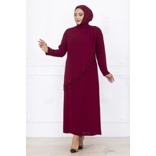 Amine Hüma Melek Abiye Elbise Bordo