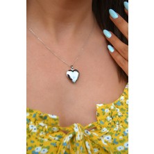 Fotoğraf Konulabilen Kapaklı Çelik Kalp Kolye