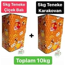 Baştan Yöresel 5 kg Teneke Süzme Çiçek Balı ve 5 kg Teneke Karakovan Süzme Balı Türkiye Menşeli Doğal Ürünler