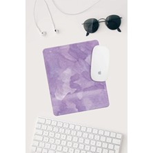 Mor Desenli Bilek Destekli Dikdörtgen Mouse Pad Mouse Altlığı.