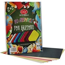 Elux Elif Renkli Fon Kartonu A4 160 gr Çok Renkli 10'lu Sanatsal Malzeme