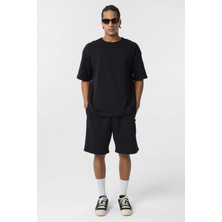 Basic Oversize Şort Takım Siyah