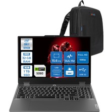 Lenovo Loq 15IRX10 Intel® Core I7-13650HX 32GB Ddr5 1tb SSD 15.6" 8GB/RTX5060 100W (1920X1080) IPS 300NITS 144Hz, G-Sync® Freedos Gaming BILG.83JE00ETTRF08+ZETTAÇANTA