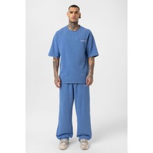 Yıkamalı Oversize Eşofman Takım Indigo