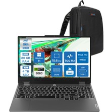 Lenovo Loq 15IRX10 Intel® Core I5-13450HX 80GB Ddr5 4tb SSD 15.6" 8GB/RTX5060 100W (1920X1080) IPS 300NITS 144Hz, G-Sync® WIN11PRO Gaming BILG.83JE00JMTRP25+ZETTAÇANTA