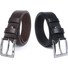 4cm Siyah - Kahverengi 2'li %100 Manda Derisi Erkek Klasik/spor Kemer