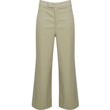 Haki Yüksek Bel Culotte Pantolon