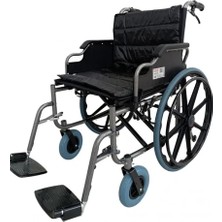 Poylin Büyük Beden Manuel Tekerlekli Sandalye | Katlanabilir Çelik Şase, Ayarlanabilir Ayaklıklı, Antibakteriyel Döşemeli P114-55