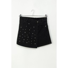 Kız Çocuk Siyah Kot Şort Etek - 0708