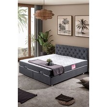 Setay Eylül Çift Kişilik Baza Başlık Letto Yatak Seti Antrasit