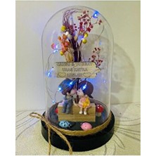 MYK Hediye ve Sanat Atölyesi Sevgililer Günü Sevgiliye Hediye Işıklı Fanus