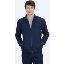 Lacivert Regular Fit Casual Dokuma Mont