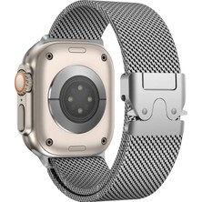 Forzacase Apple Watch Se 3 44MM ile Uyumlu Mekanizmalı Metal Hasır Kordon Kayış - FC864