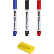 Brons 3'lü Doldurulabilir Tahta Kalemi Seti Çok Renkli Tahta Silgisi ile 3 Parça