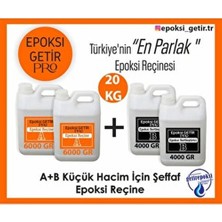 Epoksi Getir Epoksi Ultra Şeffaf Baloncuksuz 20 kg Renk Şeffaftır A+B Küçük Hacim İçin Özel Formül