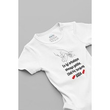 Overoz Unisex Kısa Kollu Bebek Body Elimi Hiç Bırakma Baba Baskılı 5176
