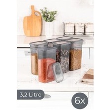 Vienev 6lı Şeffaf Kapaklı Uzun Dikdörtgen Saklama Kabı Seti 3,2 Lt Plastik Malzeme ile Mega Boy