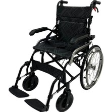 Poylin Tekerlekli Refakatçi Tekerlekli Sandalye | Katlanabilir Alüminyum Şase, Refakatçi Frenli, Hafif ve Portatif P807K