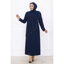 Amine Hüma Melek Abiye Elbise Lacivert