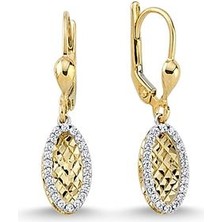 Altın Sallantılı Tasarım Küpe