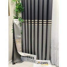 Nivemeshome Didim FT671537 V-2504 Antrasit 1/3 Sık Pileli Fon Perde Apm