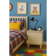 Arion Kids Pera Komodin Mdf Gövde Ağaç Ayaklar Modern Tasarım Kum Taşı Renk Detaylı