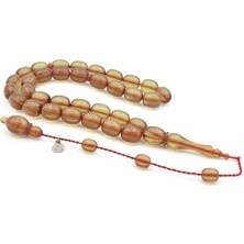 Ahmet Damar Imzalı Beyzi Kesim Açık Mavi Sıkma Kehribar Tesbih