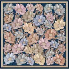 Armine Çiçek Desenli Saf Ipek Twill Eşarp 9403D 37