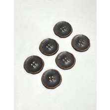 Italyan Kaban Hırka Düğmesi / 6 Lı Set / 2,5 cm / Bakır Vintage / M03254