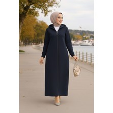 Kapşonlu Lacivert Tesettür Kap 72231L