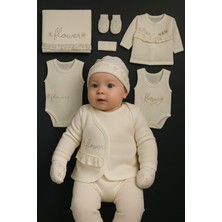 Kız Bebek Gaye 0-3 Ay Organik Çiçek Nakışlı 10 Lu Hastane Çıkış Zıbın Seti