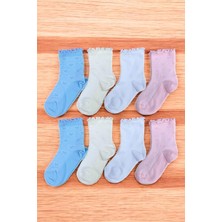 8 Çift Burun Dikişsiz Fırfırlı Kız Çocuk Soket