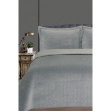 Toskana Çift Kişilik Lüks Kadife Yatak Örtüsü Gri