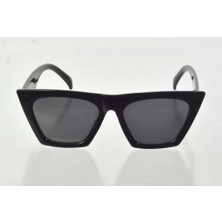 Siyah Çerçeve Cat Eye Kadın Güneş Gözlüğü - Moda Gözlük