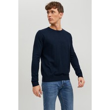 Jack & Jones Erkek Basic Ince Lacivert Triko Kazak - 12208364