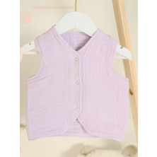 Müslin %100 Pamuk Kız Bebek-Çocuk Yeleği-4 Mevsim- 5 Kat