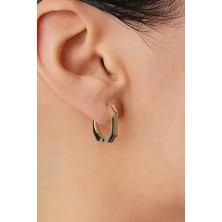 14 Ayar Altın Köşeli Mini Dörtgen Küpe