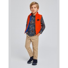 3'lü Takım Anorak Yelek & Gömlek &gabardin Pantolon Erkek Çocuk