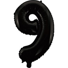 Balonevi Folyo Rakam 9 Mat Siyah 26 Inc 66 CM