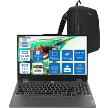 Lenovo Loq 15IRX10 Intel® Core I5-13450HX 24GB Ddr5 1tb SSD 15.6" 8GB/RTX5060 100W (1920X1080) IPS 300NITS 144Hz, G-Sync® Windows 11 Pro Gaming BILG.83JE00JMTRP03+ZETTAÇANTA