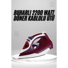 Seramik Tabanlı Kırmızı 2200 Watt Şok Buharlı Ütü