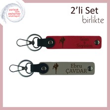 Erkek Kardeşe Tarzına Uygun Dövüş Hediyesi, Kişiye Özel Yazılı Anahtarlık, Kırmızı-Kül Gri