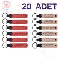 N Çiçeği & Pudra, 20’li Set, Kişiye Özel Yazılı Deri Anahtarlık, Bebek Mevlüdüne Değer Katan Armağan